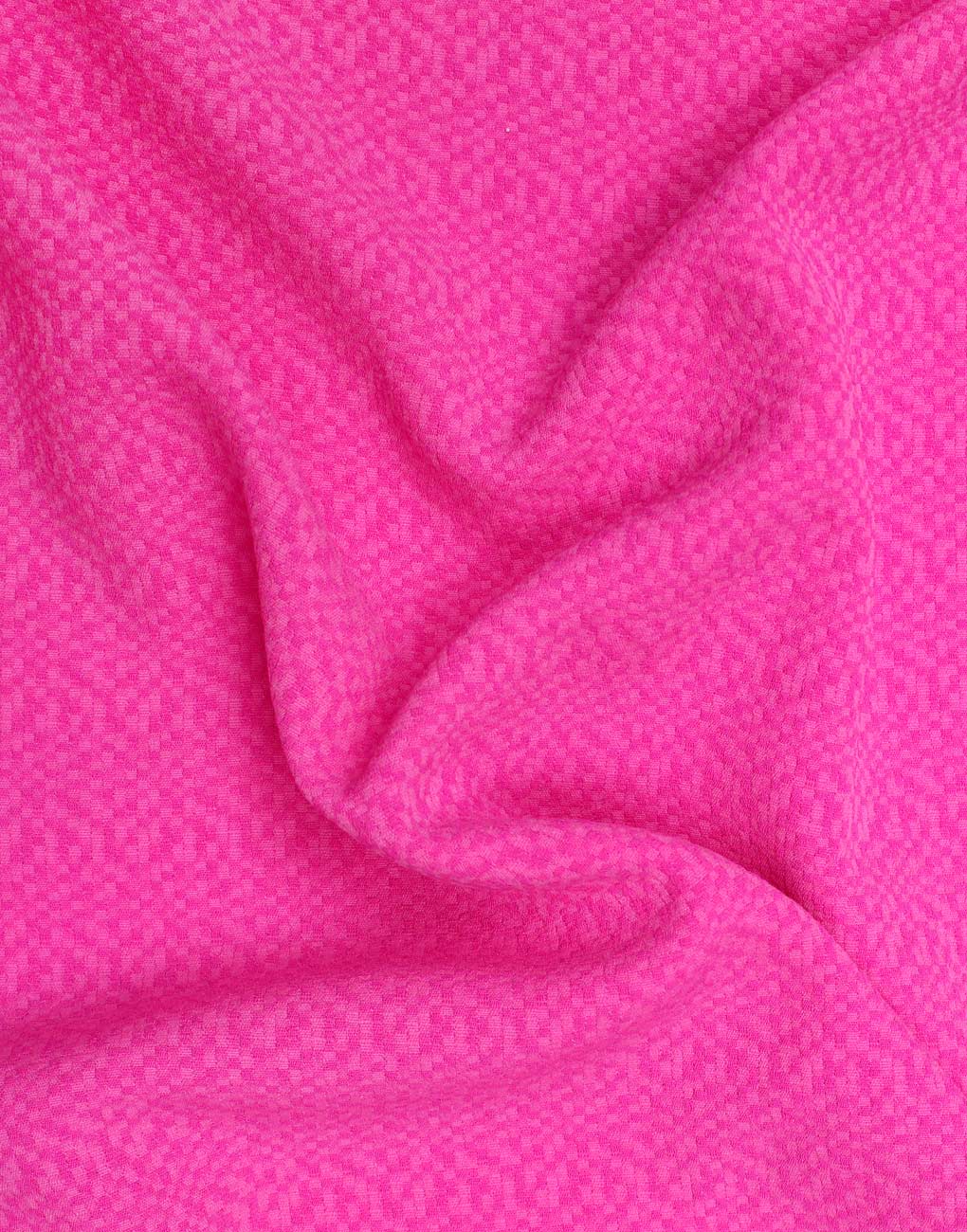 Pink color poly textured lycra dress material fabric - Charu Creation